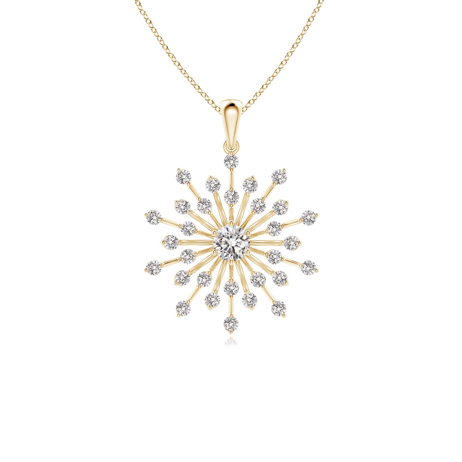 3.8mm IJI1I2 Prong-Set Diamond Sunburst Pendant in Yellow Gold 