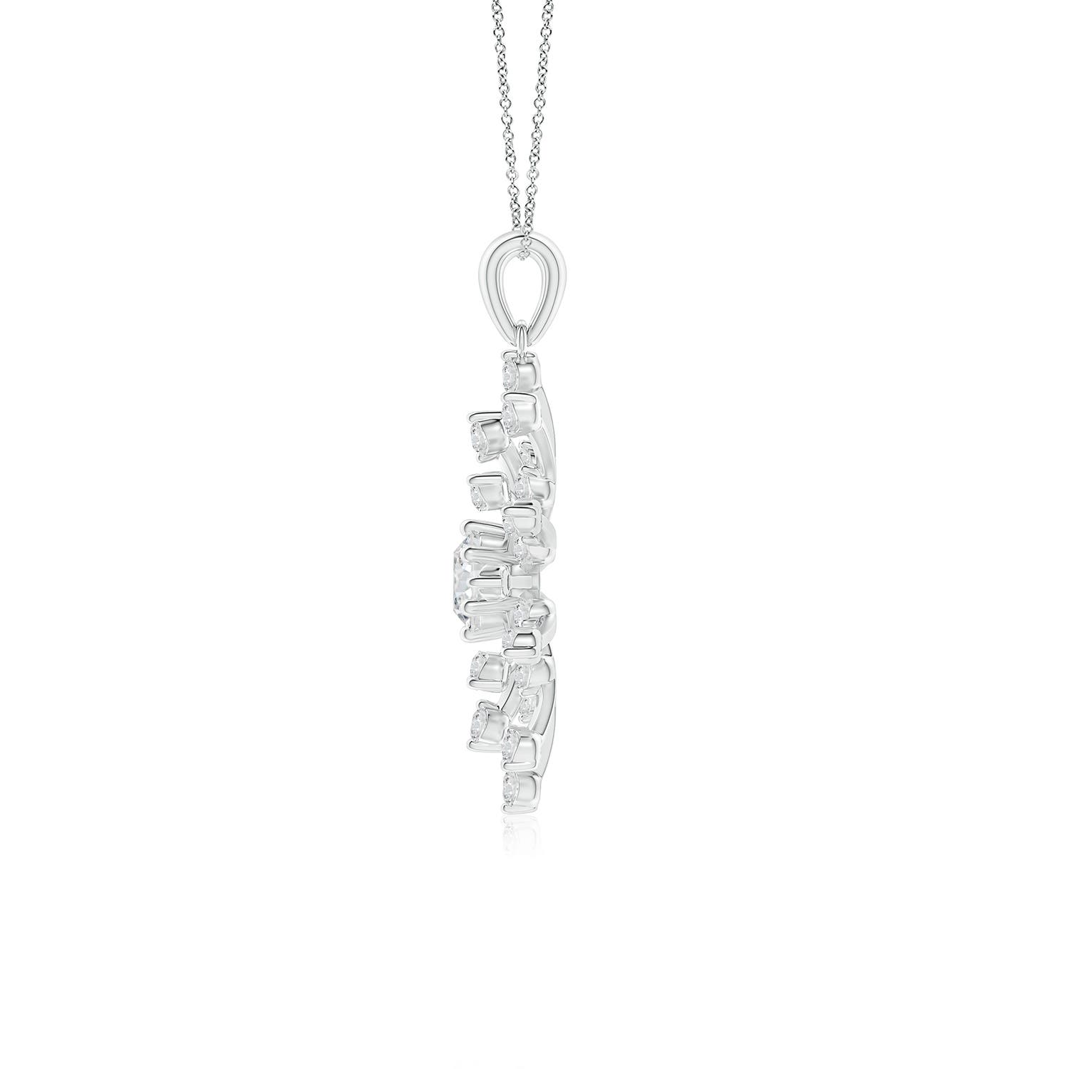 4.5mm HSI2 Prong-Set Diamond Sunburst Pendant in 18K White Gold