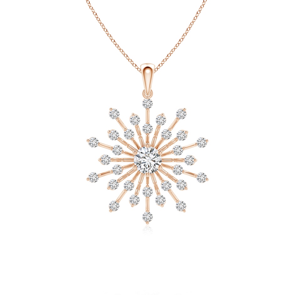 4.5mm HSI2 Prong-Set Diamond Sunburst Pendant in Rose Gold 