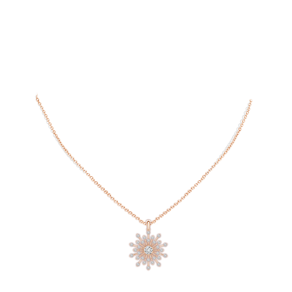 4.5mm HSI2 Prong-Set Diamond Sunburst Pendant in Rose Gold pen