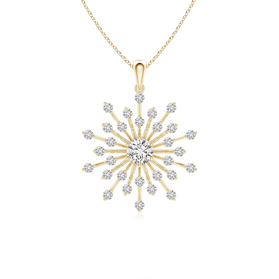 4.5mm HSI2 Prong-Set Diamond Sunburst Pendant in Yellow Gold 