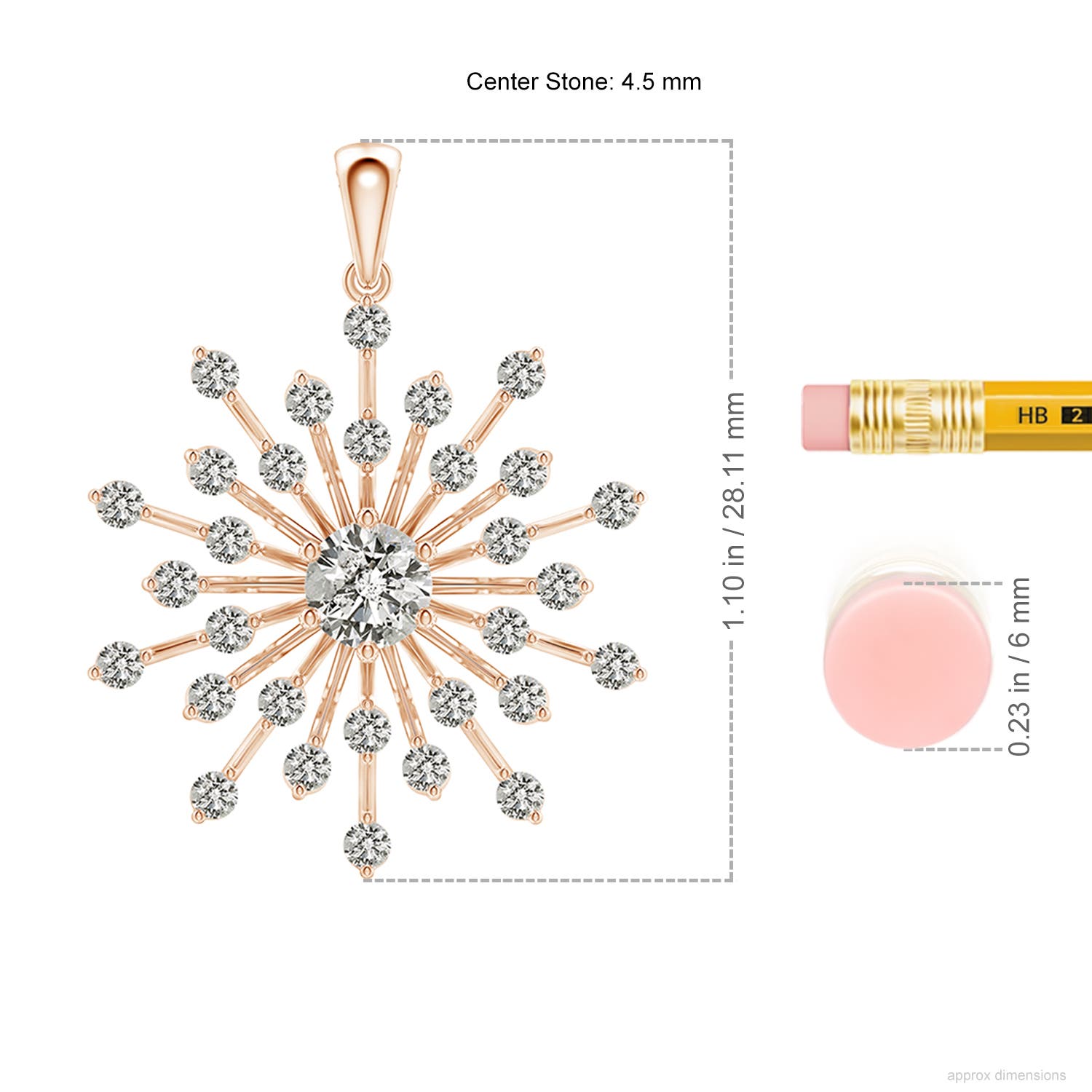 K, I3 / 0.98 CT / 14 KT Rose Gold