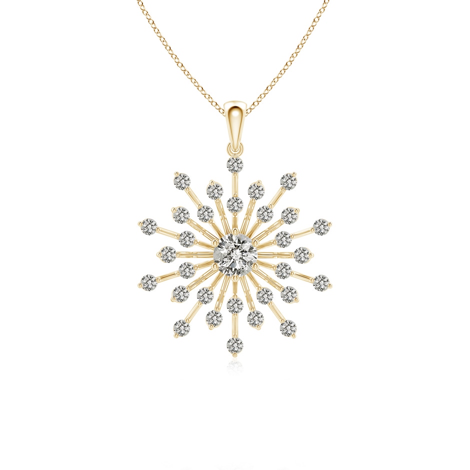 4.5mm KI3 Prong-Set Diamond Sunburst Pendant in Yellow Gold 