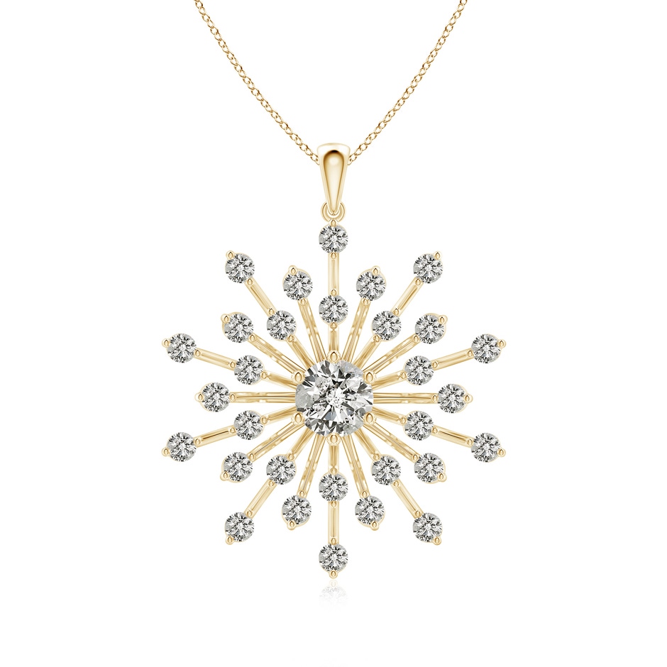 5.6mm KI3 Prong-Set Diamond Sunburst Pendant in Yellow Gold 