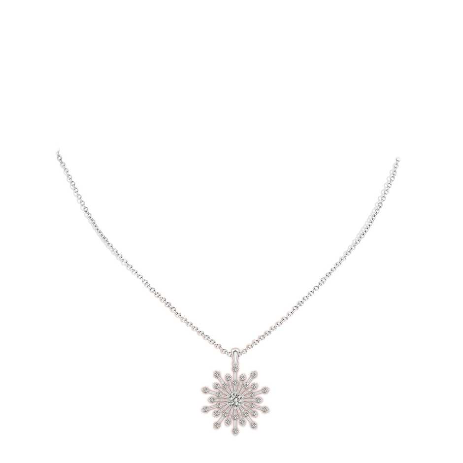 5mm KI3 Prong-Set Diamond Sunburst Pendant in White Gold pen