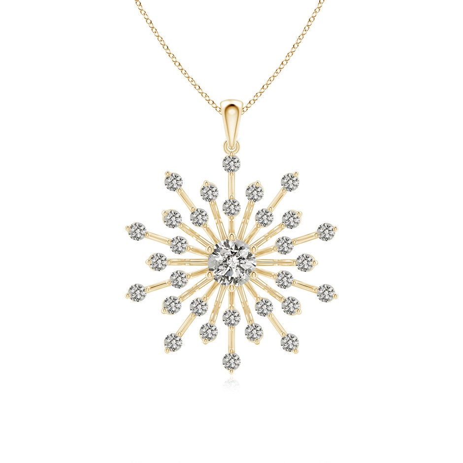 5mm KI3 Prong-Set Diamond Sunburst Pendant in Yellow Gold 