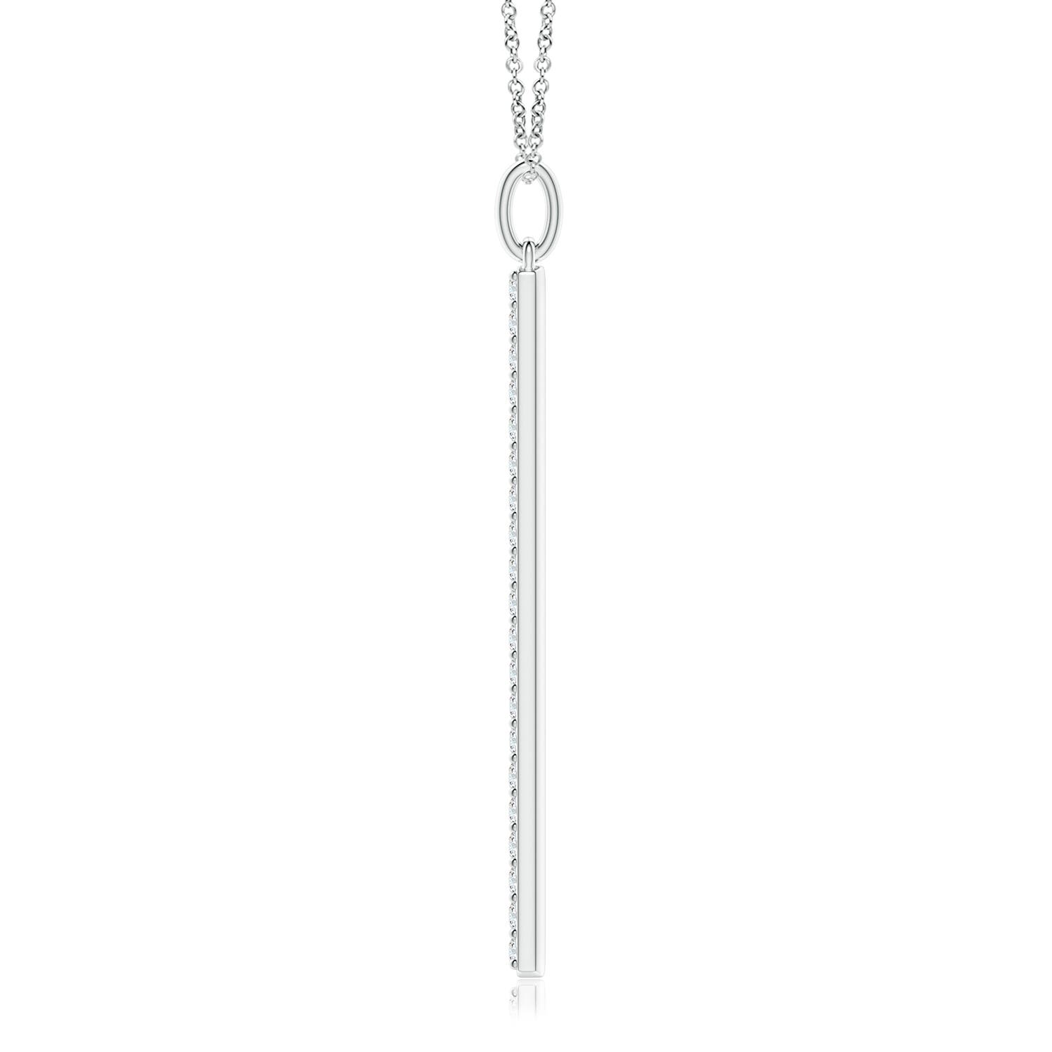 Prong-Set Diamond Vertical Bar Pendant
