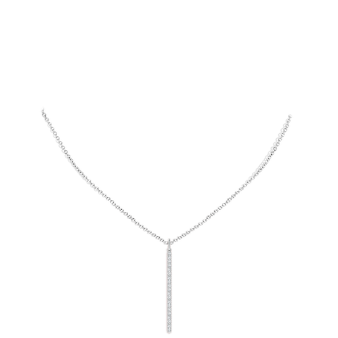 Prong-Set Diamond Vertical Bar Pendant