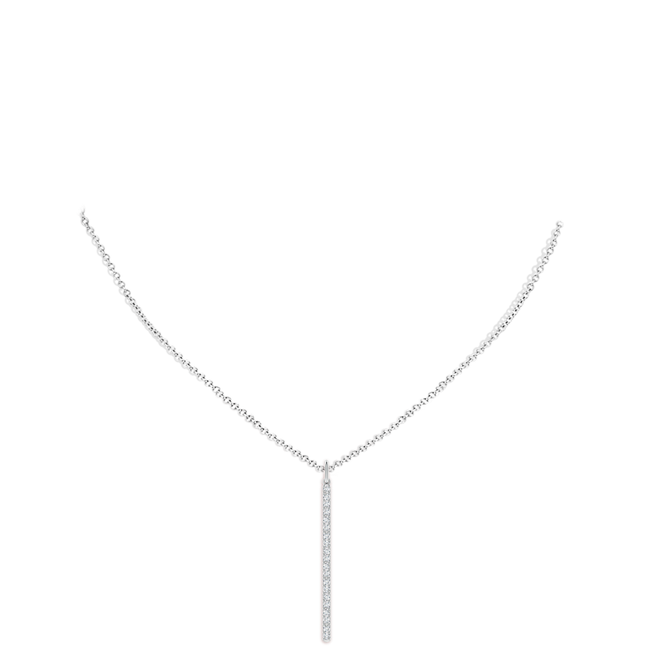 1.2mm GVS2 Prong-Set Diamond Vertical Bar Pendant in 18K White Gold pen