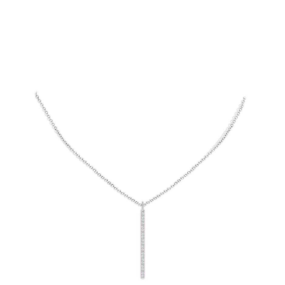 1mm GVS2 Prong-Set Diamond Vertical Bar Pendant in White Gold pen