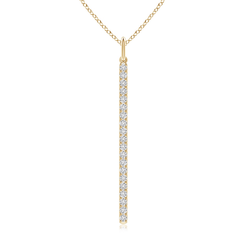 1mm HSI2 Prong-Set Diamond Vertical Bar Pendant in Yellow Gold 