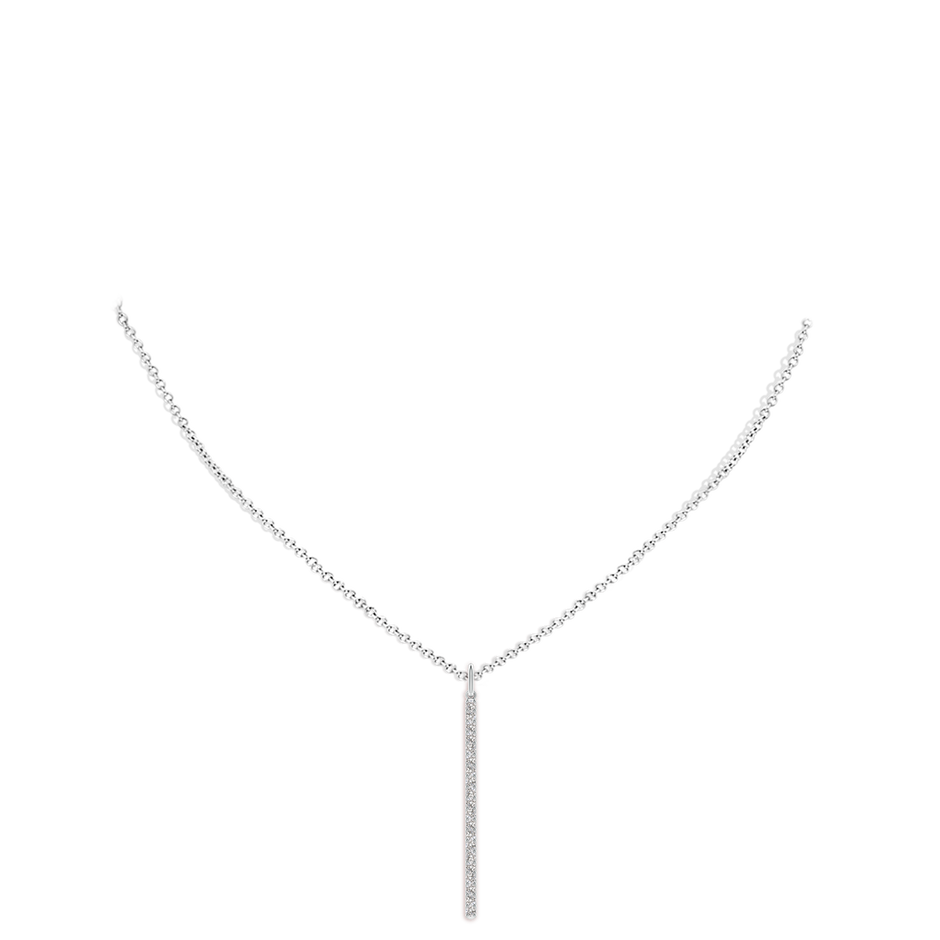 1mm IJI1I2 Prong-Set Diamond Vertical Bar Pendant in 9K White Gold pen