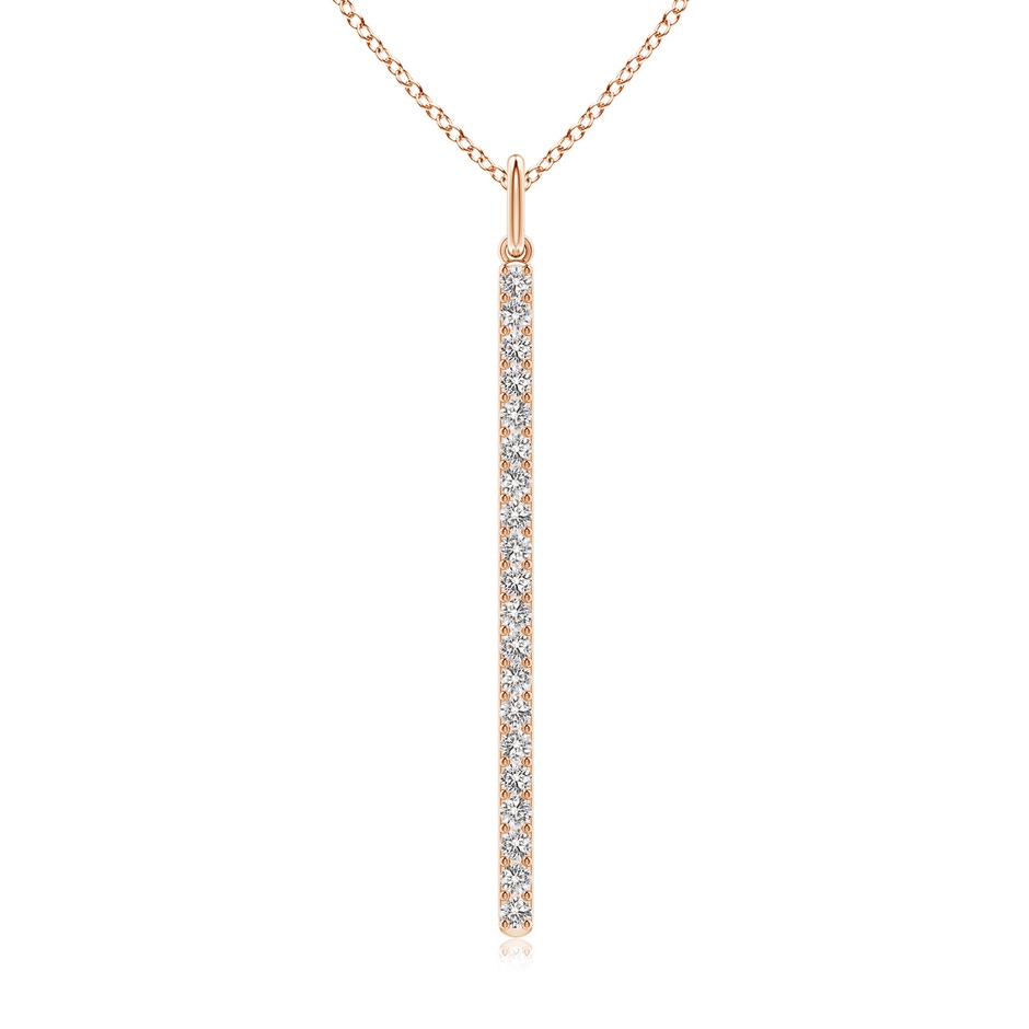 1mm IJI1I2 Prong-Set Diamond Vertical Bar Pendant in Rose Gold 