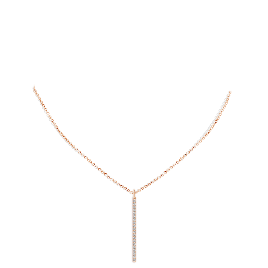 1mm IJI1I2 Prong-Set Diamond Vertical Bar Pendant in Rose Gold pen