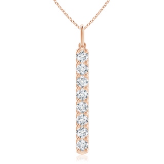 4.1mm GVS2 Prong-Set Diamond Vertical Bar Pendant in Rose Gold