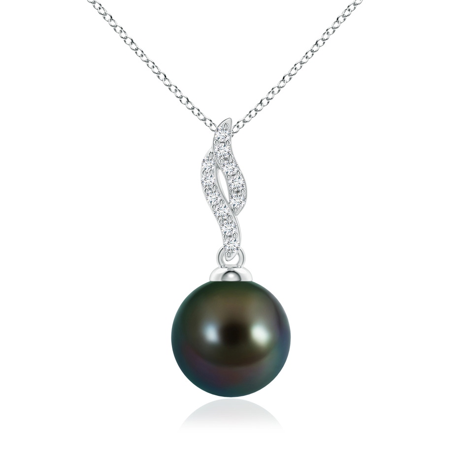 10mm AAAA Tahitian Pearl Pendant with Flame Motif in P950 Platinum 