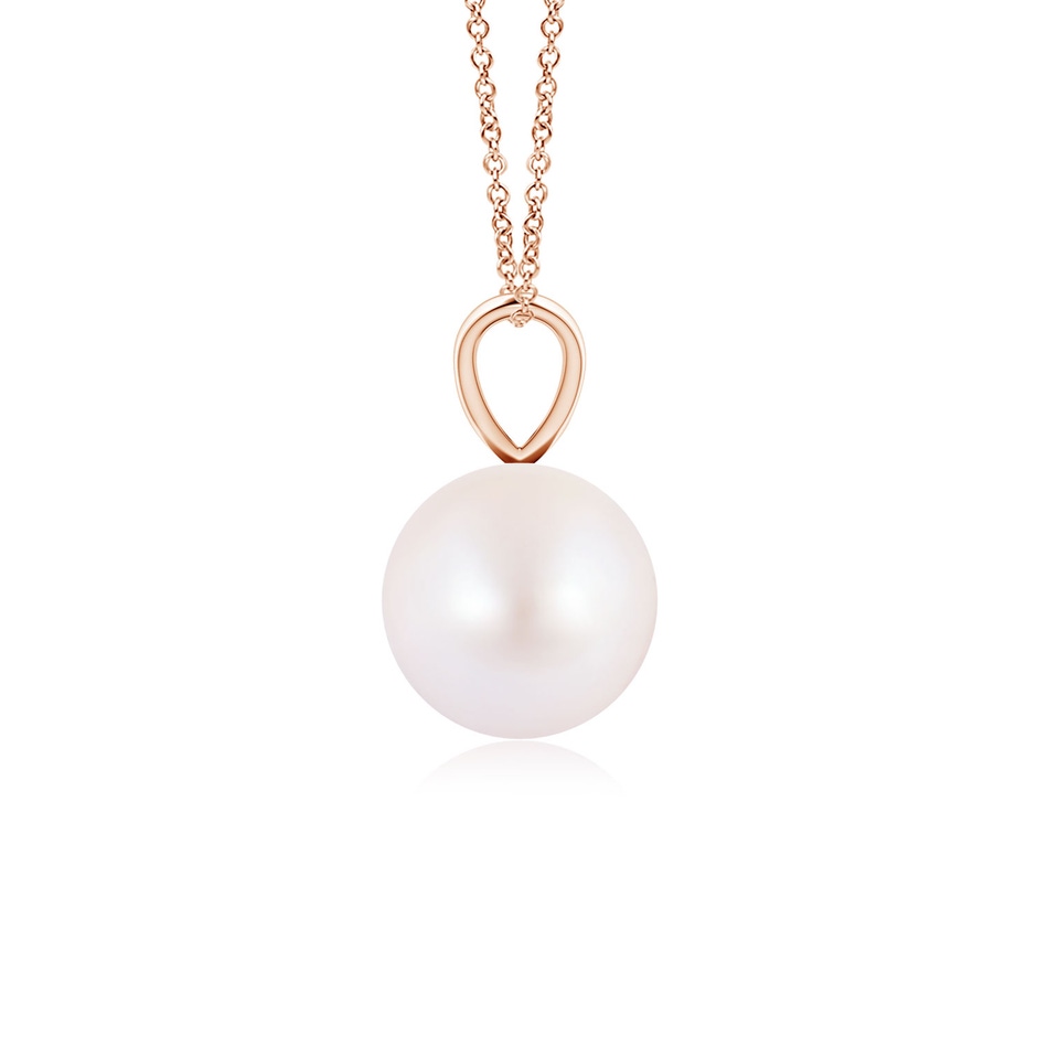 7mm AA Japanese Akoya Pearl Solitaire V-Bale Pendant in Rose Gold side-1