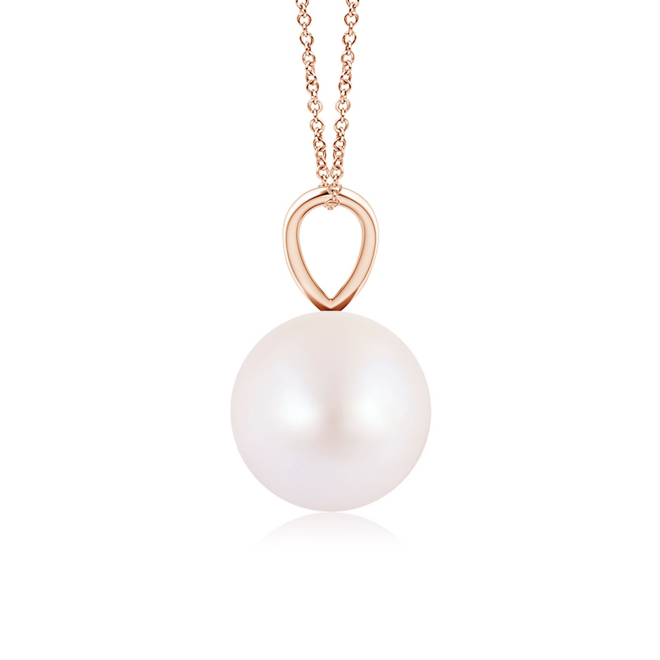 8mm AA Japanese Akoya Pearl Solitaire V-Bale Pendant in Rose Gold side-1