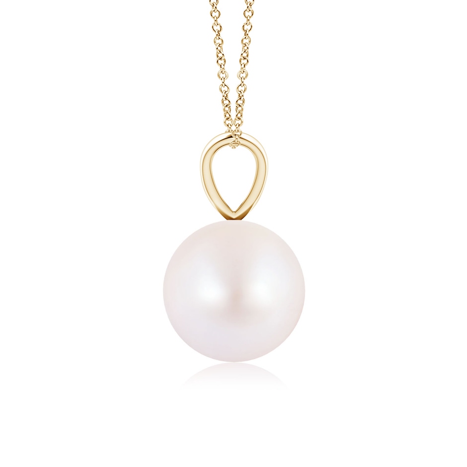 8mm AA Japanese Akoya Pearl Solitaire V-Bale Pendant in Yellow Gold side-1