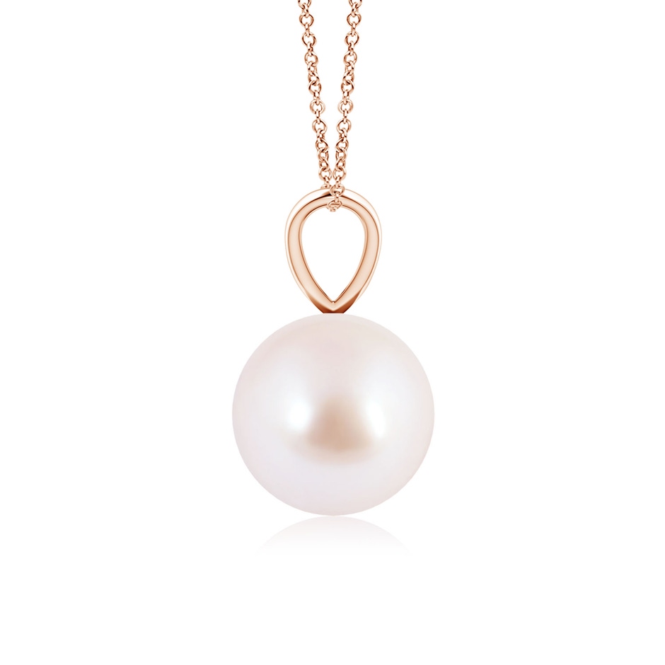 8mm AAA Japanese Akoya Pearl Solitaire V-Bale Pendant in Rose Gold side-1