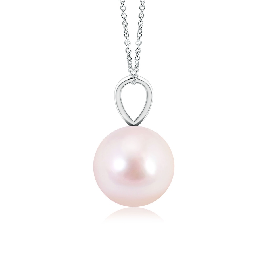 8mm AAAA Japanese Akoya Pearl Solitaire V-Bale Pendant in White Gold side-1