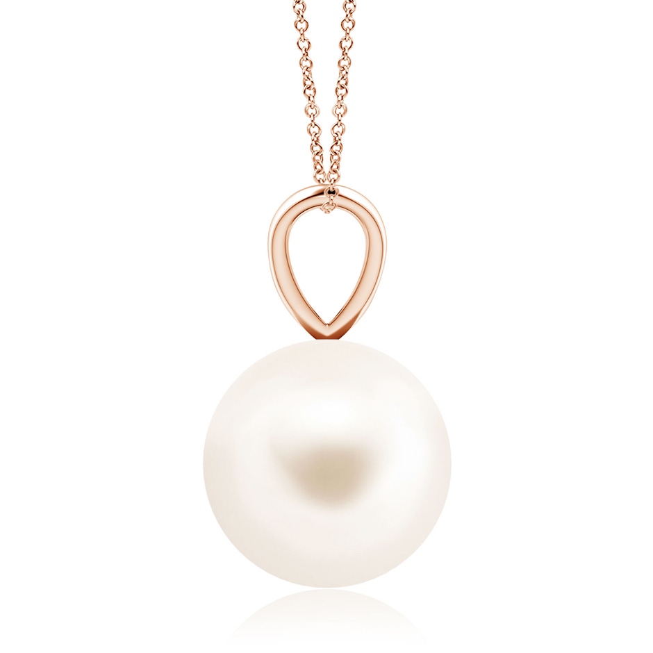 10mm AAA Freshwater Pearl Solitaire V-Bale Pendant in Rose Gold side-1