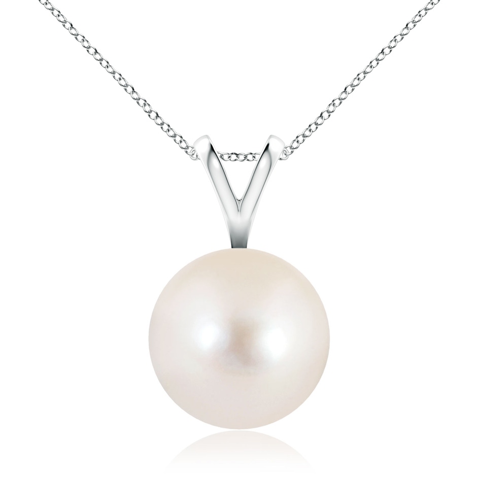 10mm AAAA Freshwater Pearl Solitaire V-Bale Pendant in P950 Platinum 