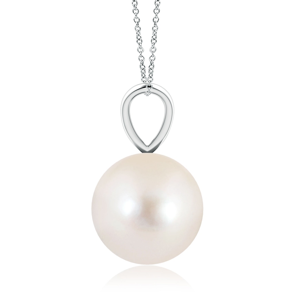 10mm AAAA Freshwater Pearl Solitaire V-Bale Pendant in P950 Platinum Side-1