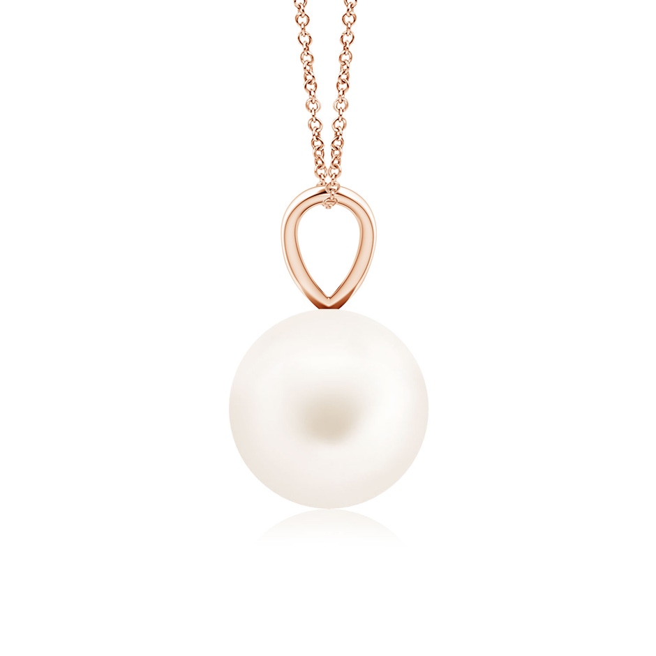 8mm AA Freshwater Pearl Solitaire V-Bale Pendant in Rose Gold side-1