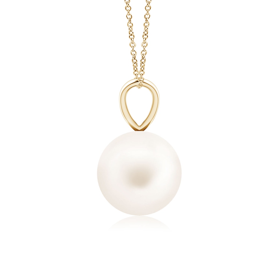 8mm AA Freshwater Pearl Solitaire V-Bale Pendant in Yellow Gold side-1