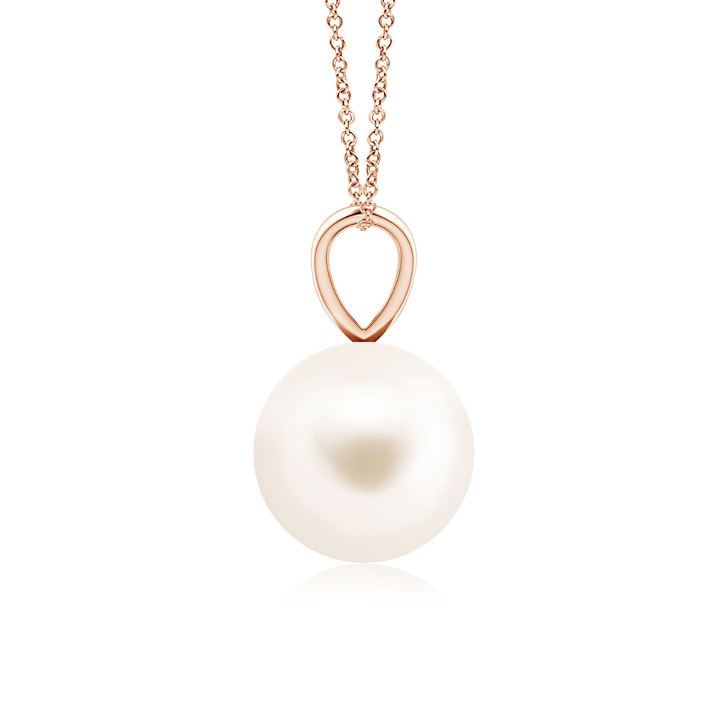 8mm AAA Freshwater Pearl Solitaire V-Bale Pendant in Rose Gold - side_1