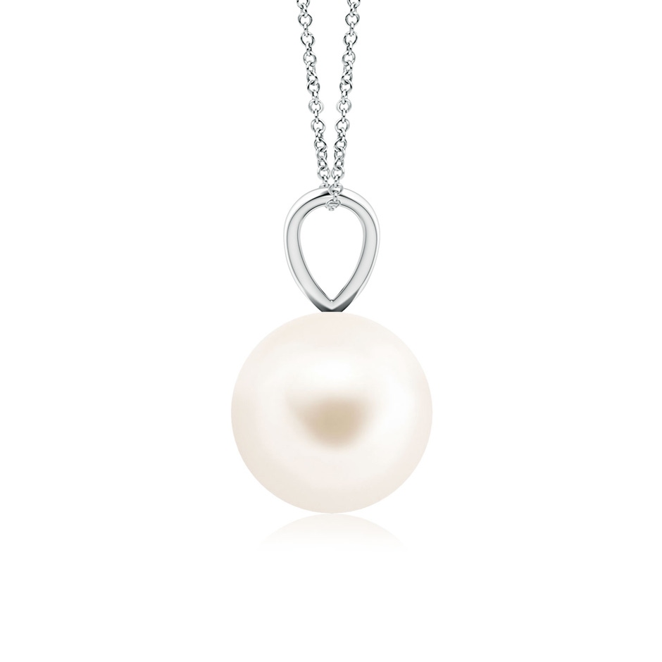 8mm AAA Freshwater Pearl Solitaire V-Bale Pendant in White Gold side-1