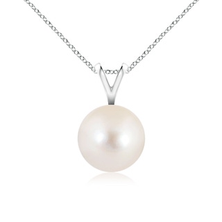 8mm AAAA Freshwater Pearl Solitaire V-Bale Pendant in P950 Platinum