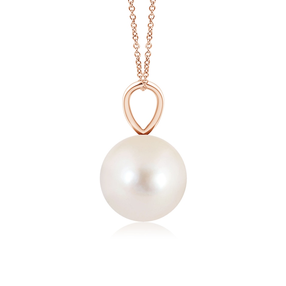 8mm AAAA Freshwater Pearl Solitaire V-Bale Pendant in Rose Gold side-1