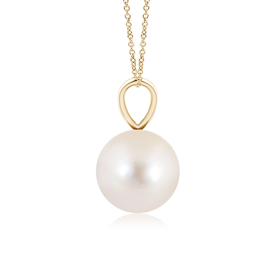 8mm AAAA Freshwater Pearl Solitaire V-Bale Pendant in Yellow Gold side-1