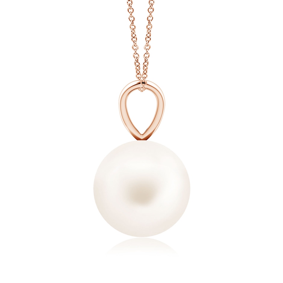 9mm AA Freshwater Pearl Solitaire V-Bale Pendant in Rose Gold side-1