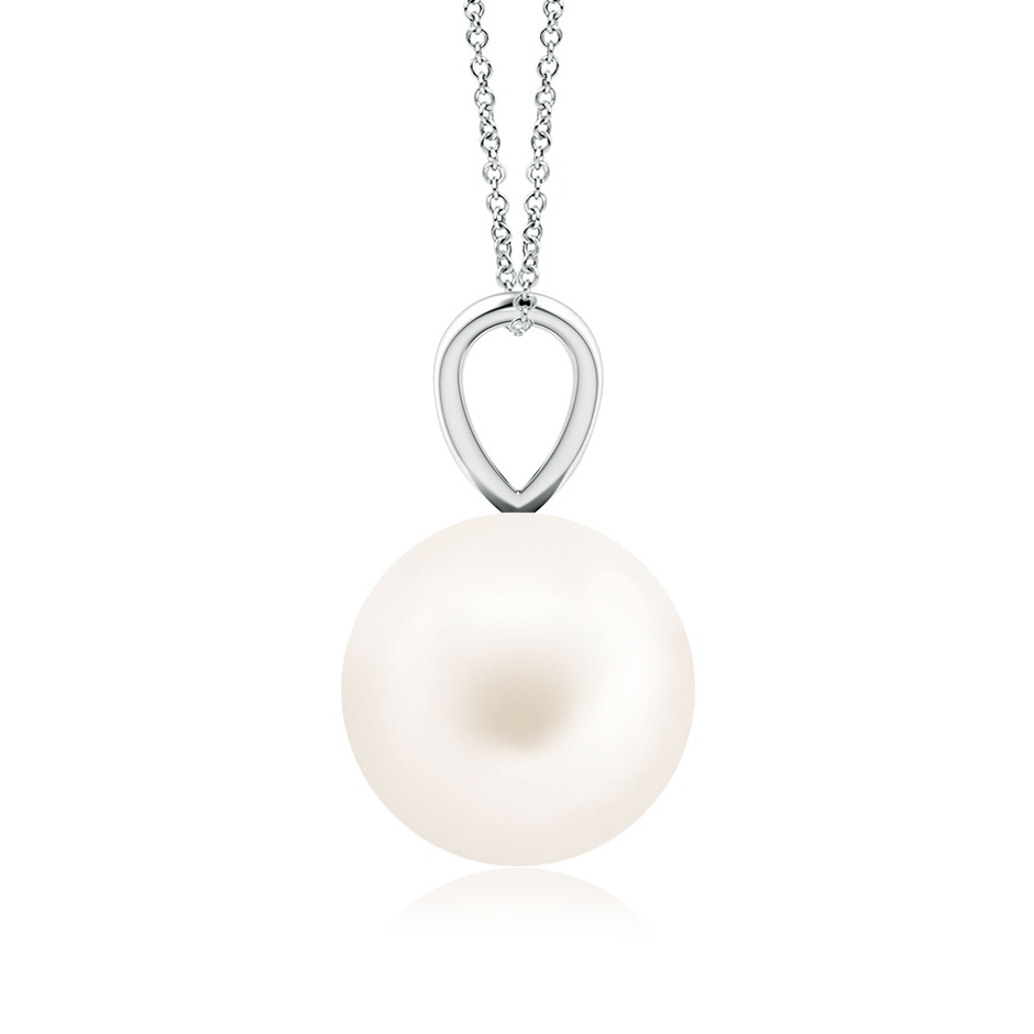 9mm AA Freshwater Pearl Solitaire V-Bale Pendant in White Gold side-1