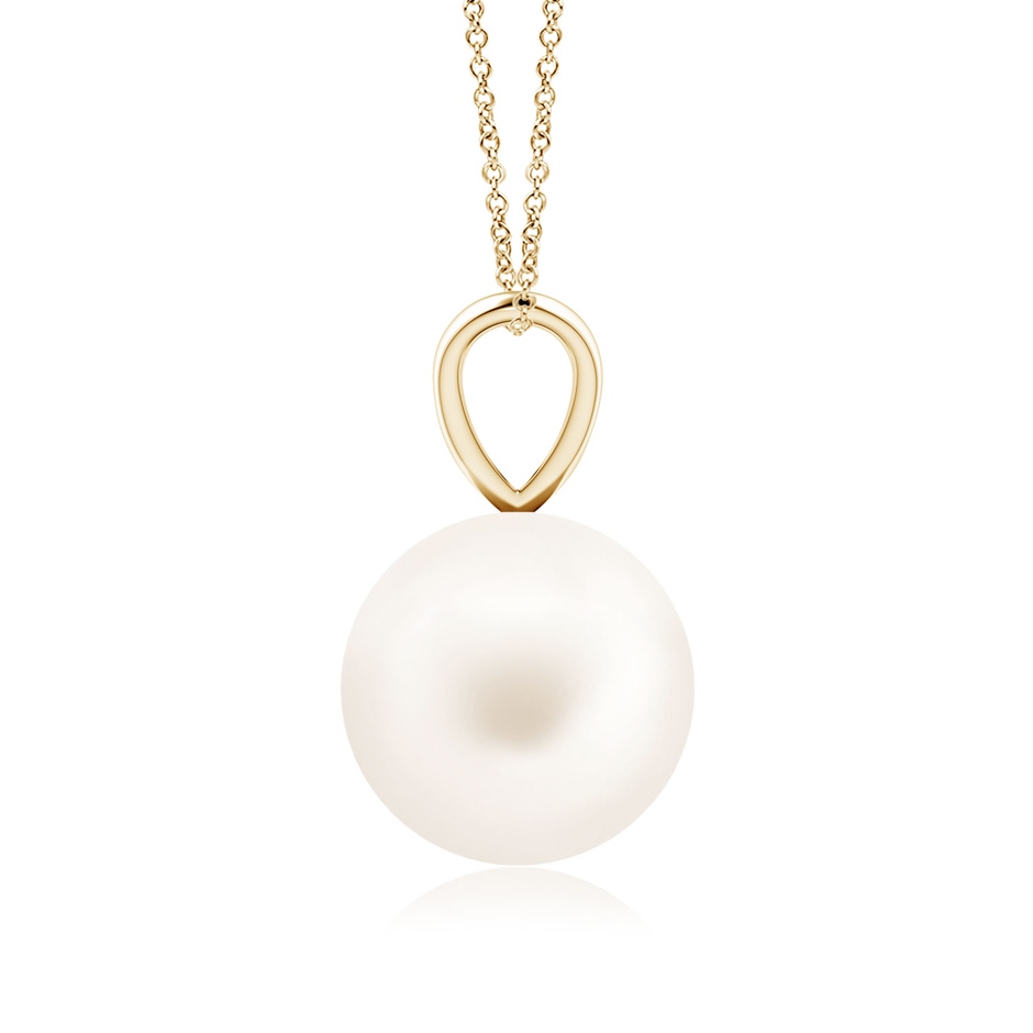9mm AA Freshwater Pearl Solitaire V-Bale Pendant in Yellow Gold side-1