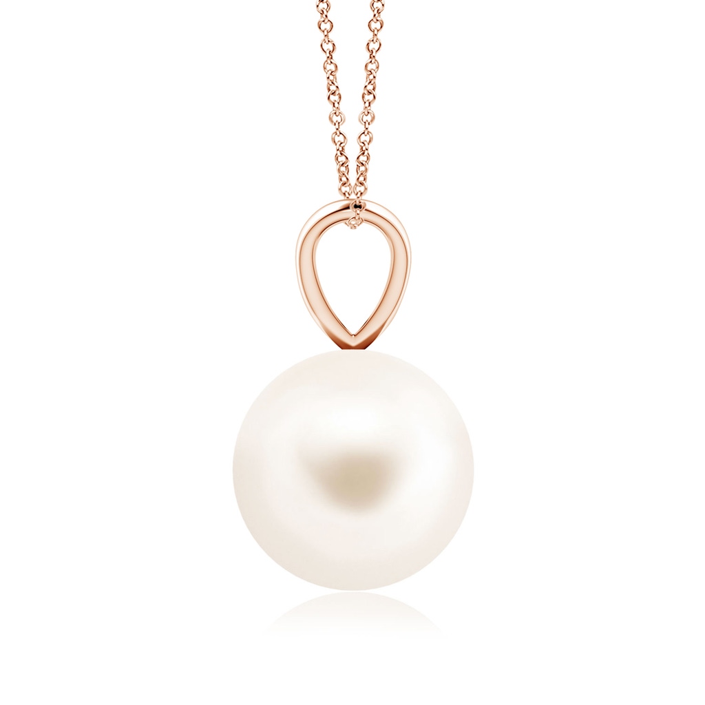 9mm AAA Freshwater Pearl Solitaire V-Bale Pendant in Rose Gold - side_1