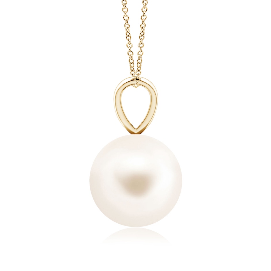 9mm AAA Freshwater Pearl Solitaire V-Bale Pendant in Yellow Gold side-1