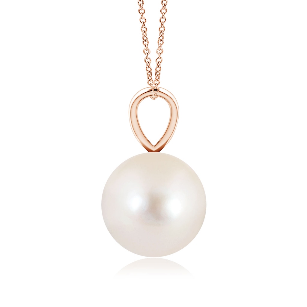 9mm AAAA Freshwater Pearl Solitaire V-Bale Pendant in Rose Gold Side-1