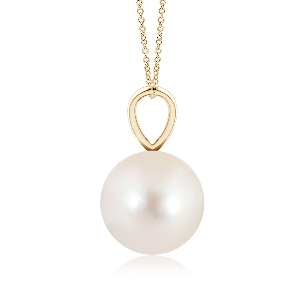 9mm AAAA Freshwater Pearl Solitaire V-Bale Pendant in Yellow Gold - side_1