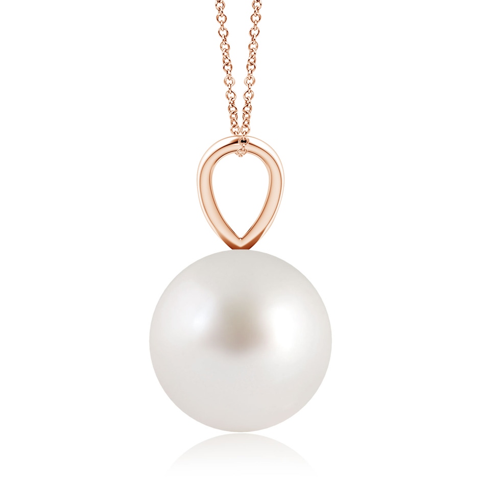 10mm AAA South Sea Pearl Solitaire V-Bale Pendant in Rose Gold side-1