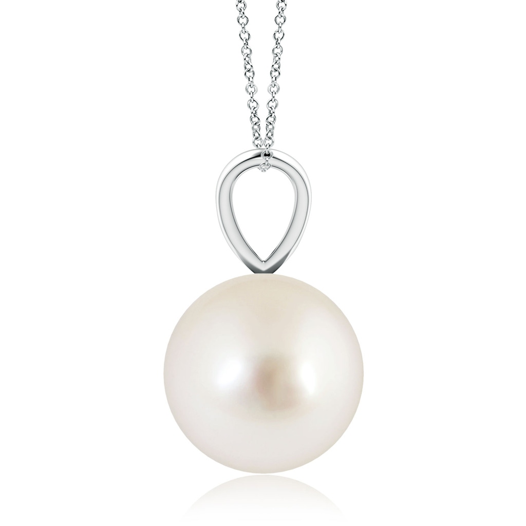10mm AAAA South Sea Pearl Solitaire V-Bale Pendant in P950 Platinum Side-1