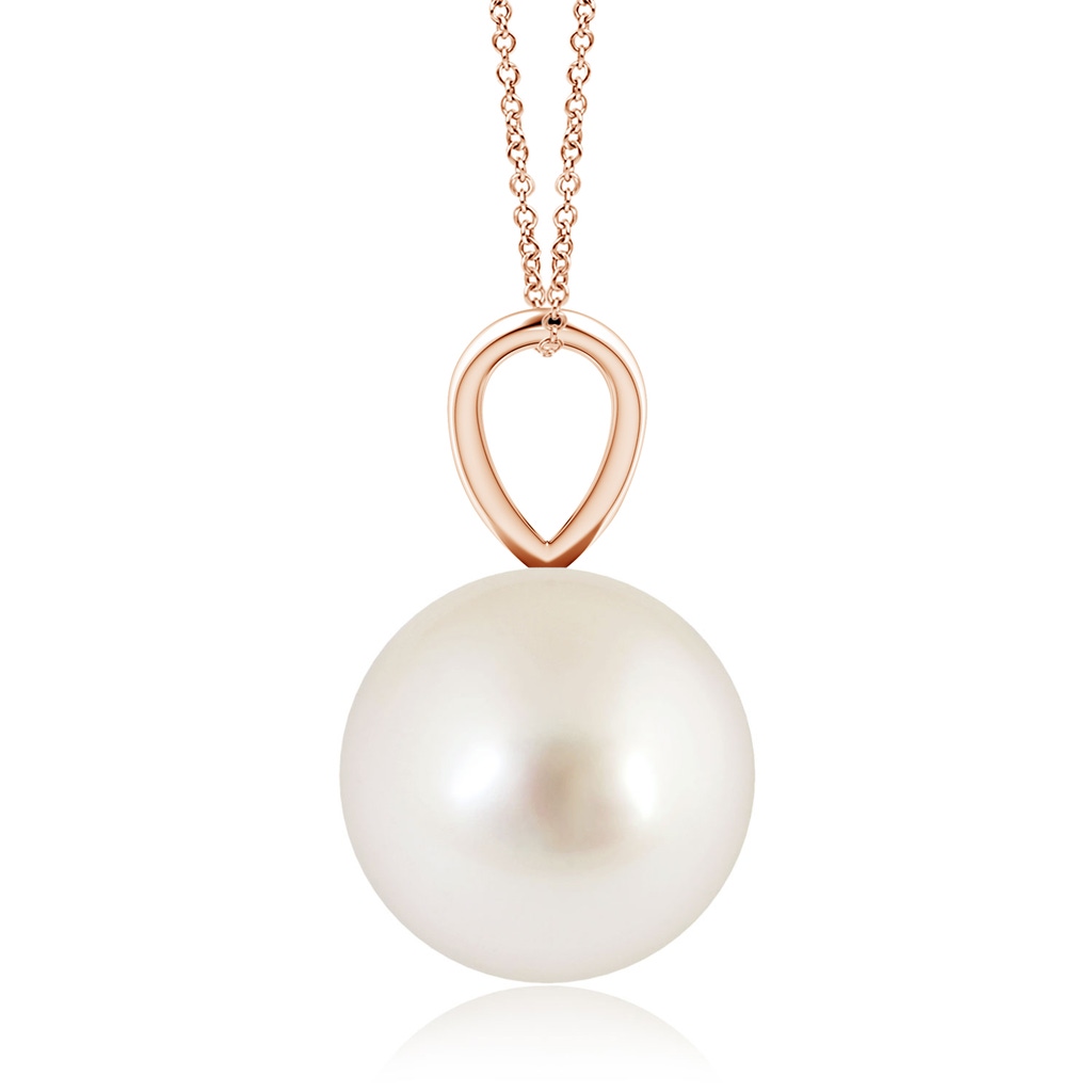 10mm AAAA South Sea Pearl Solitaire V-Bale Pendant in Rose Gold - side_1
