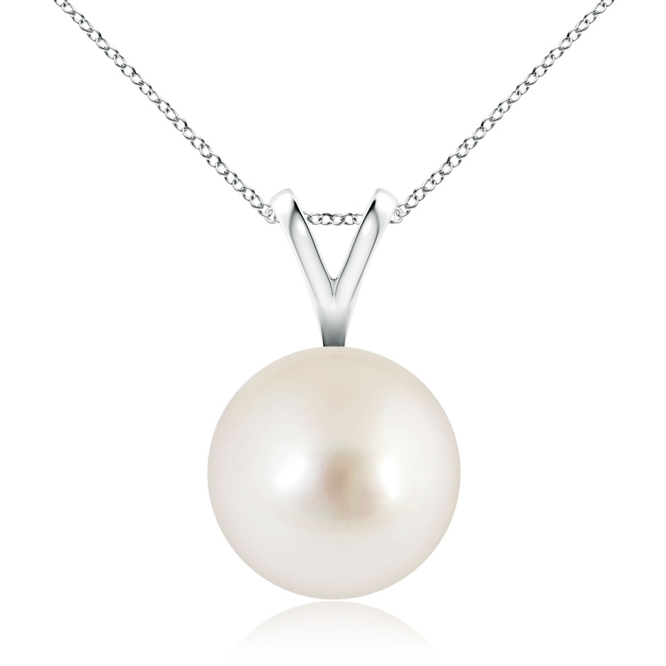 10mm AAAA South Sea Pearl Solitaire V-Bale Pendant in White Gold 