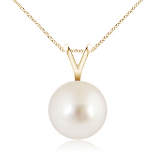 10mm AAAA South Sea Pearl Solitaire V-Bale Pendant in Yellow Gold