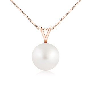 8mm AA South Sea Pearl Solitaire V-Bale Pendant in Rose Gold