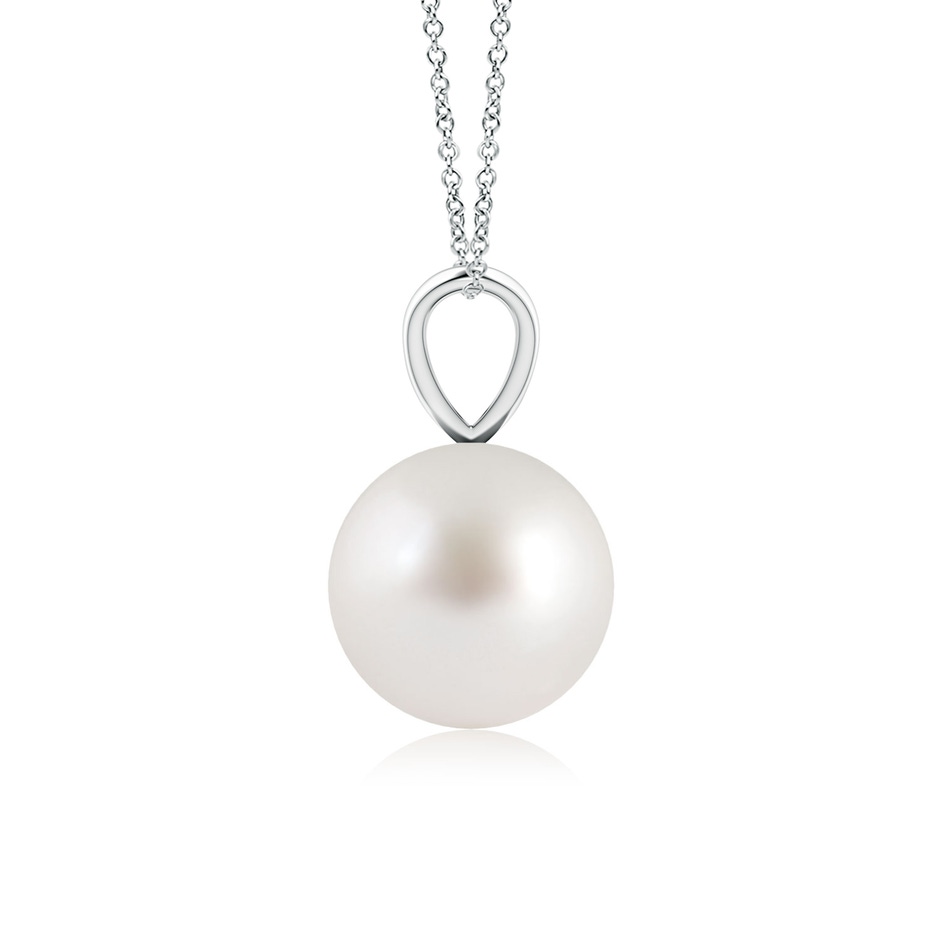 8mm AAA South Sea Pearl Solitaire V-Bale Pendant in P950 Platinum side-1