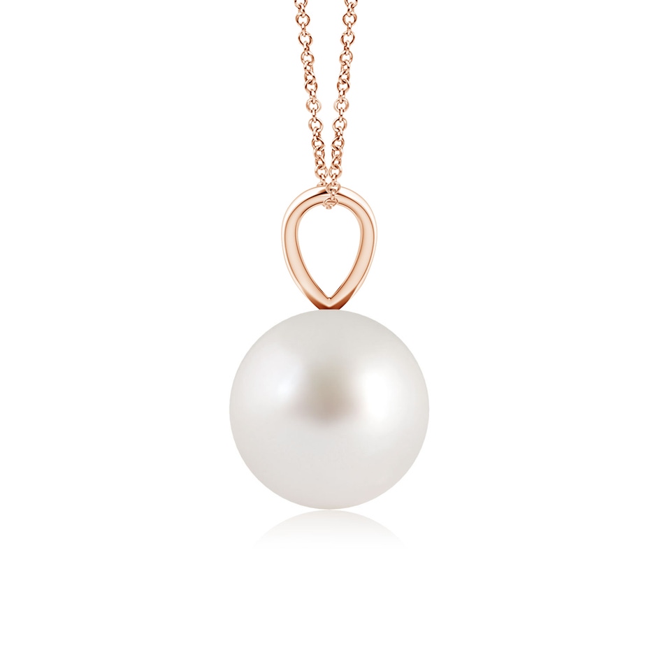 8mm AAA South Sea Pearl Solitaire V-Bale Pendant in Rose Gold side-1